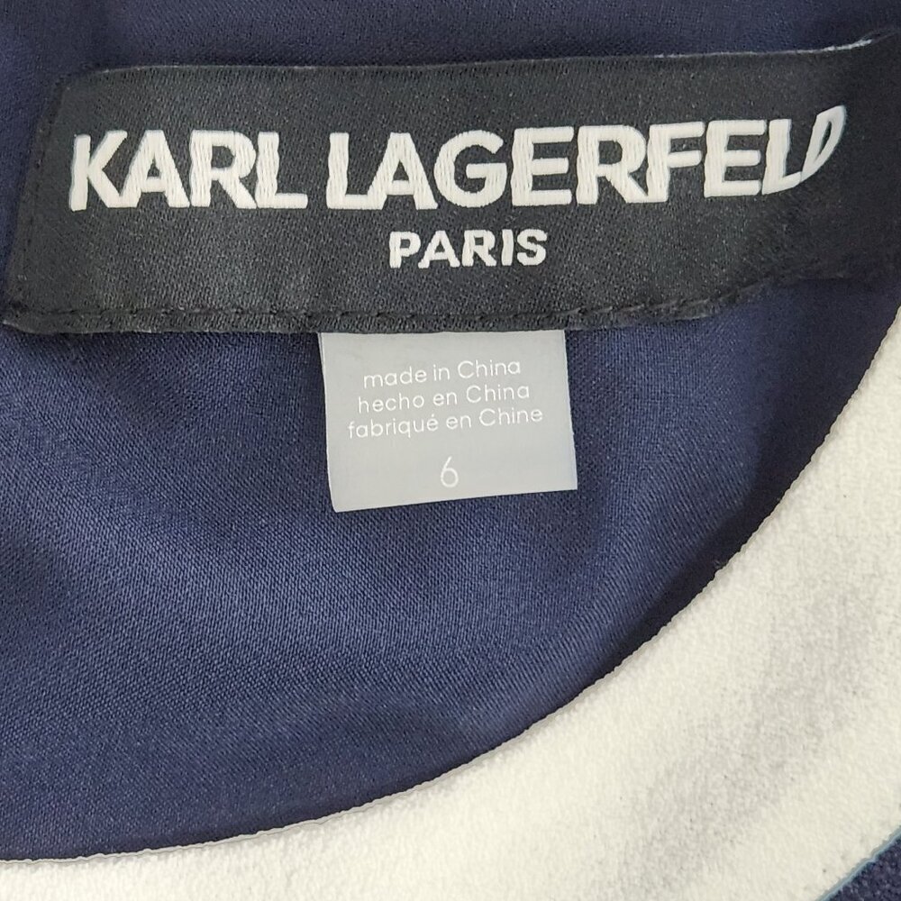Karl Lagerfeld Paris Navy Blue Sleeveless Jumpsuit Women's Size 6 - Picture 10 of 12